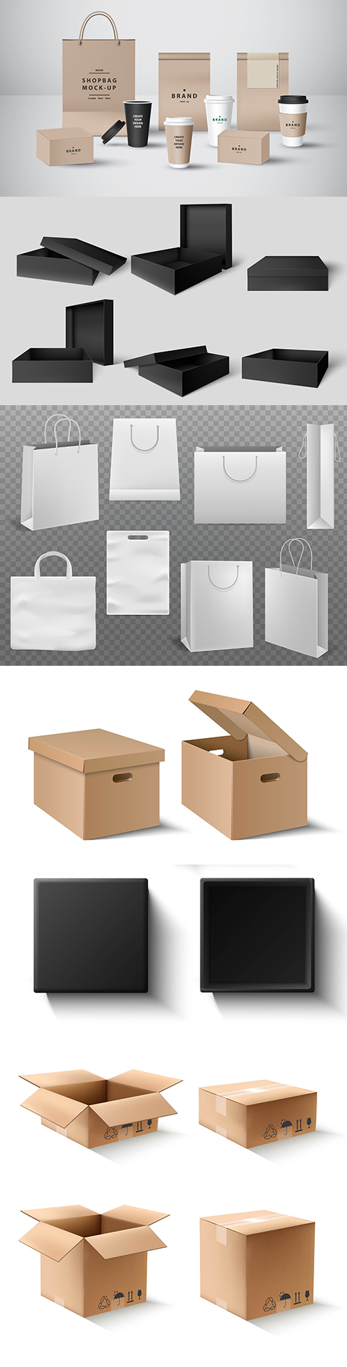 Cardboard box and packages for purchase of goods and products
