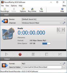 NCH RecordPad 9.03 Beta