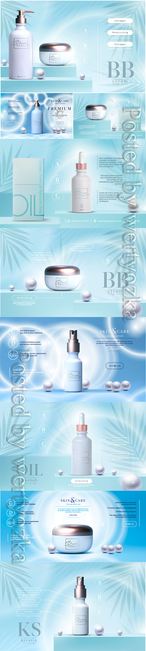 Cosmetic ads flyer or banner design vector illustration