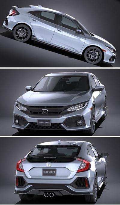 Honda Civic Hatchback 2017 3D Model