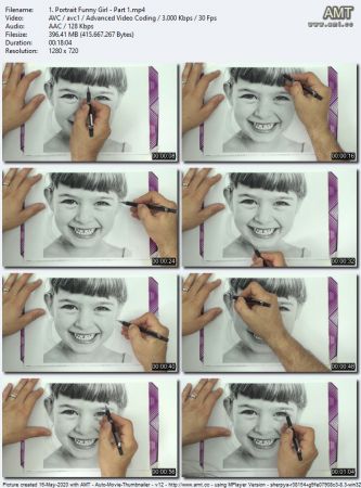Realistic Drawing of Funny girl + Photoshop