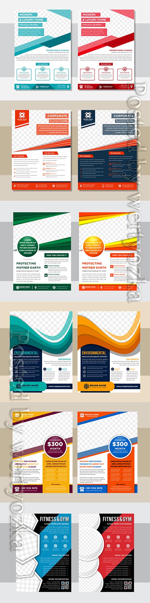Business flyer template design, brochure vector illustration # 4