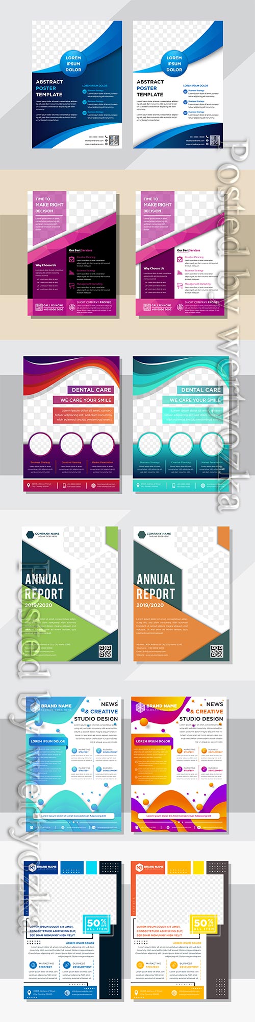 Business flyer template design, brochure vector illustration # 3