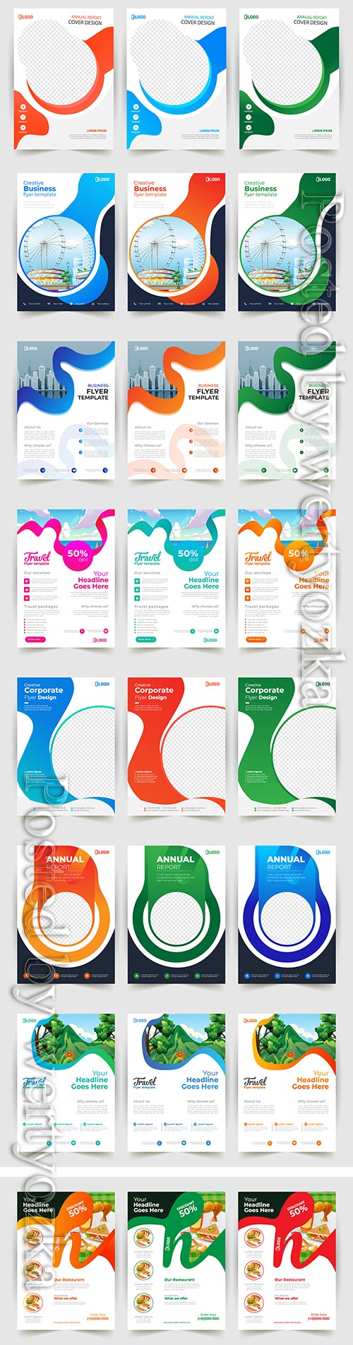 Business flyer template design, brochure vector illustration # 5