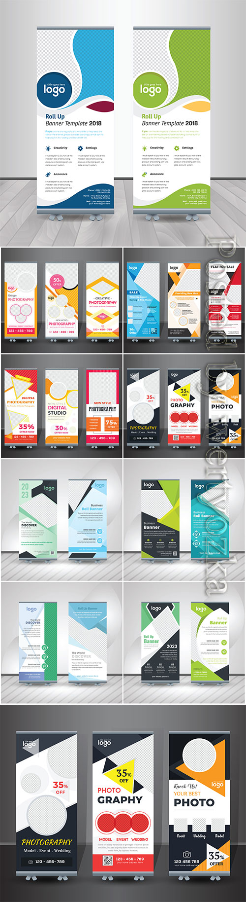 Roll up business brochure flyer banner vector design # 5