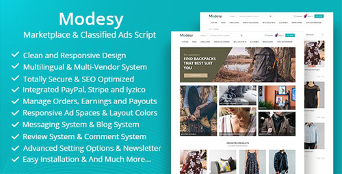CodeCanyon - Modesy v1.6 - Marketplace & Classified Ads Script - 22714108 - NULLED