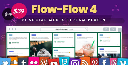 CodeCanyon - Flow-Flow v4.1.32 - Facebook Instagram Twitter Feed - WordPress Social Stream & Grid Gallery Plugin - 9319434