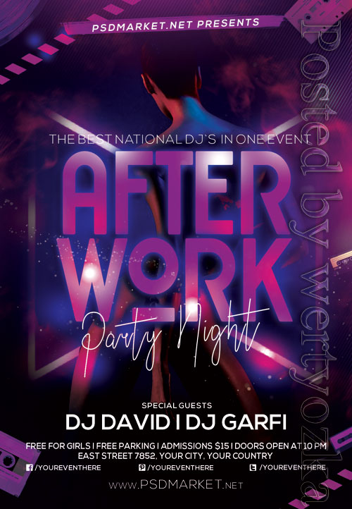 After work party - Premium flyer psd template