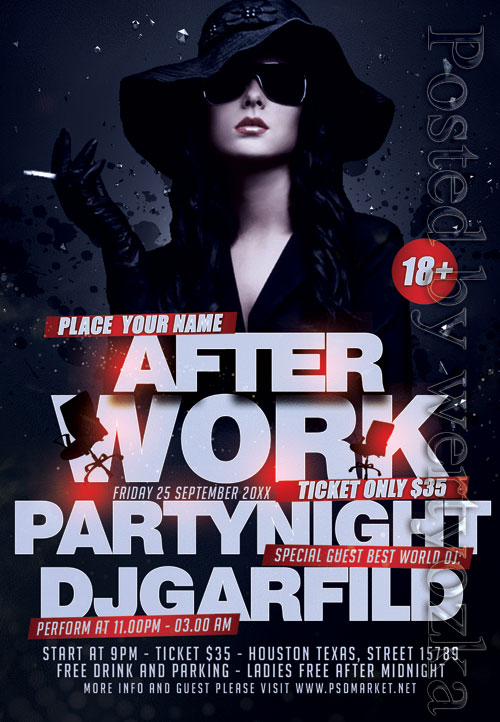 After work party night - Premium flyer psd template