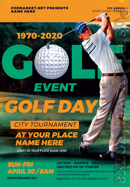 Golf event - Premium flyer psd template