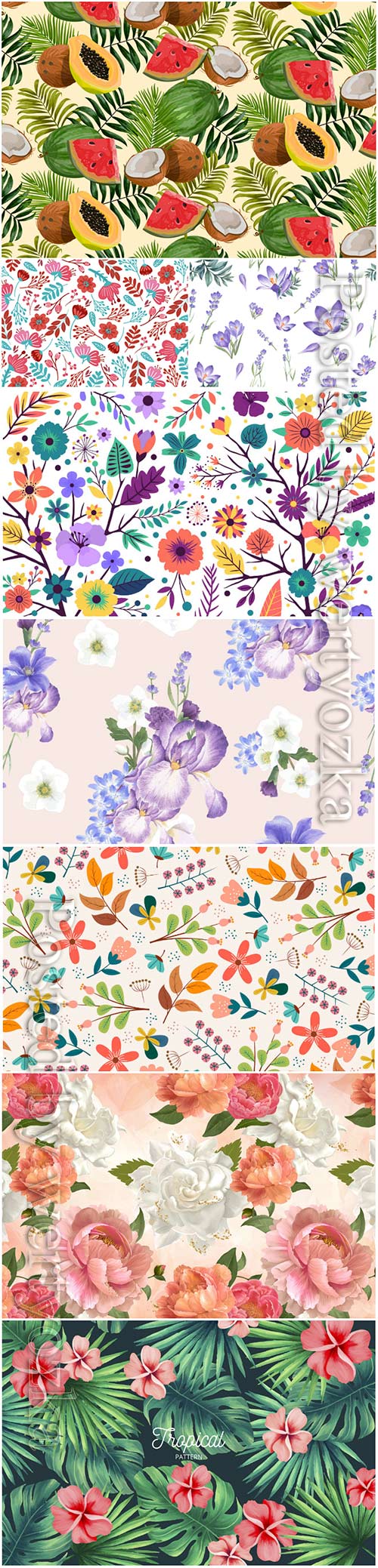 Seamless floral backgrounds in vector # 7