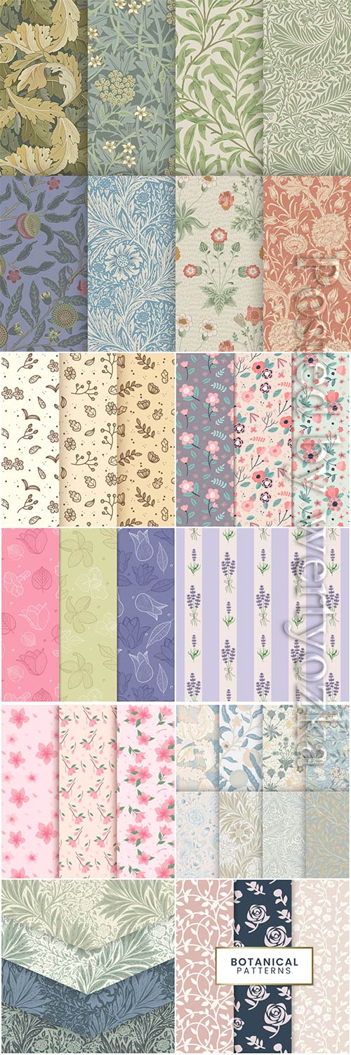 Seamless floral backgrounds in vector # 5