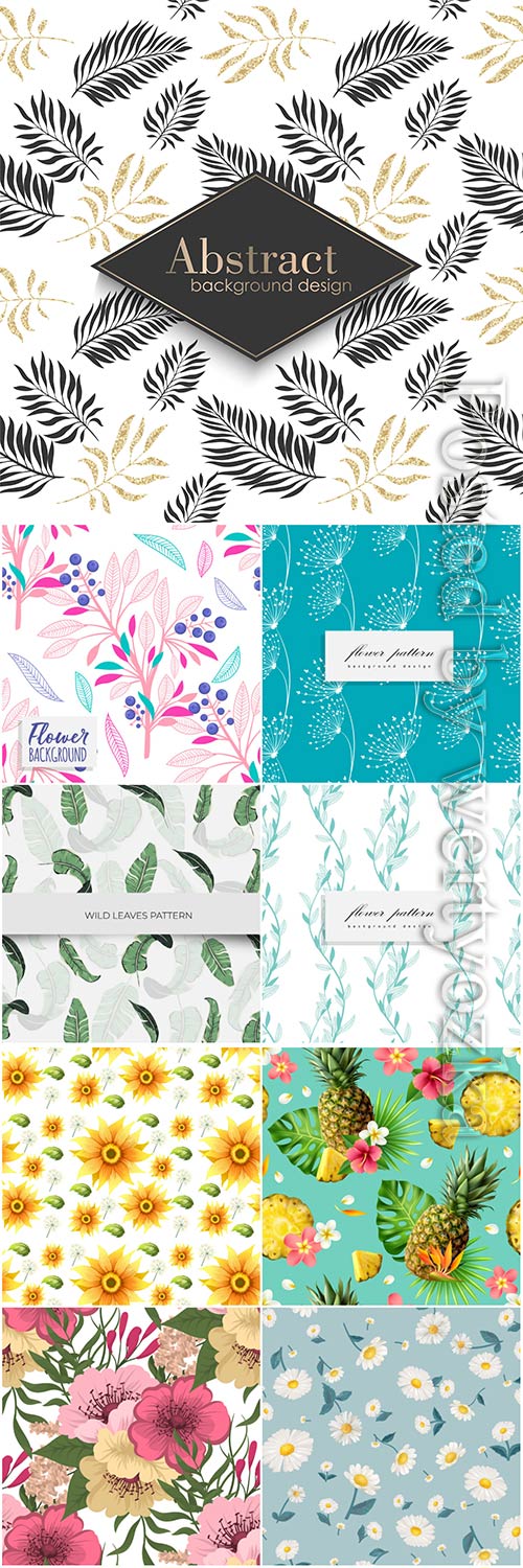 Seamless floral backgrounds in vector # 3