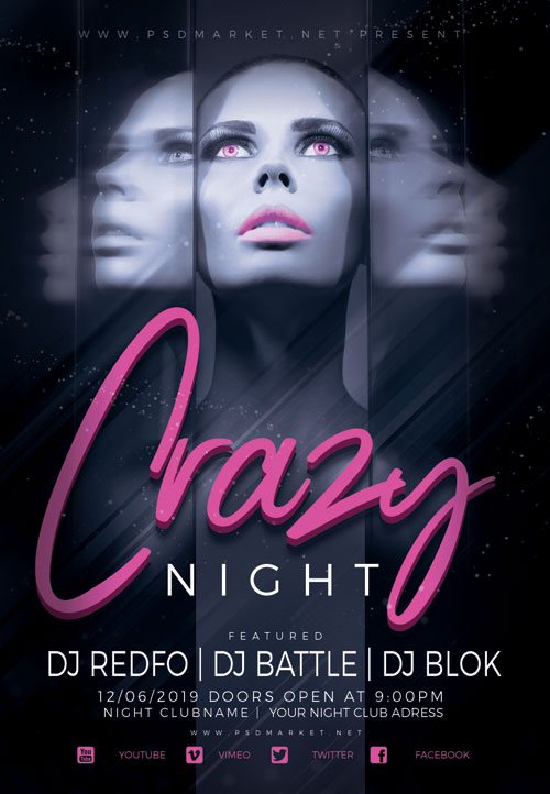 Crazy night - Premium flyer psd template