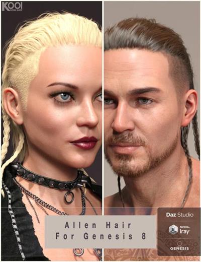 Allen Hair For Genesis 8