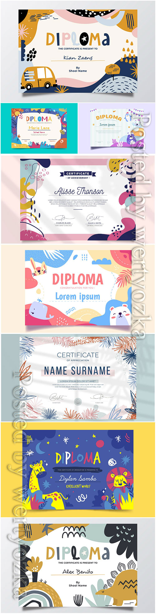 Floral professional certificate template