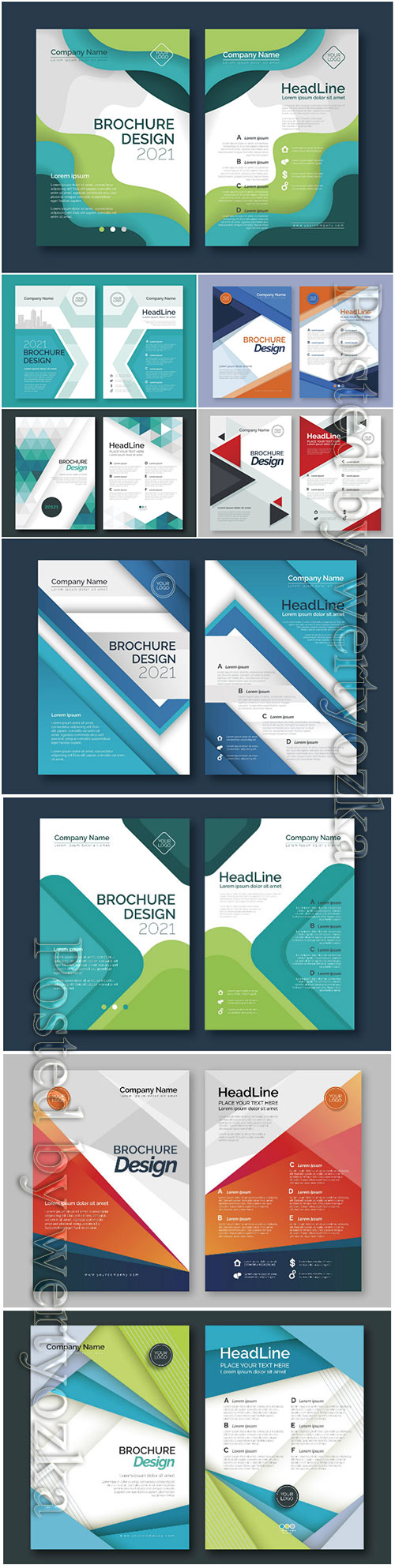 Business brochures vector set