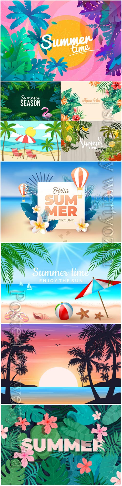 Colorful summer vector wallpaper