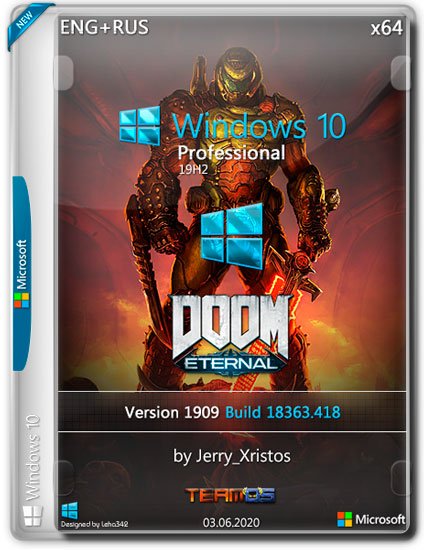 Windows 10 Pro x64 1909 Doom Ethernal by Jerry_Xristos (ENG+RUS/2020)