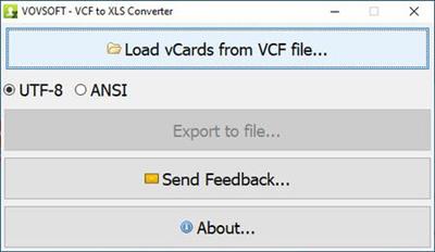 VovSoft VCF to XLS Converter 1.5