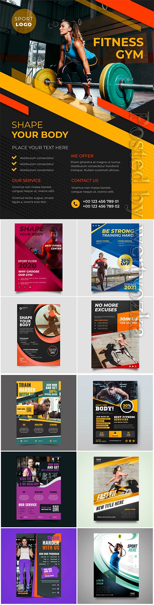 Sport flyer vector collection background