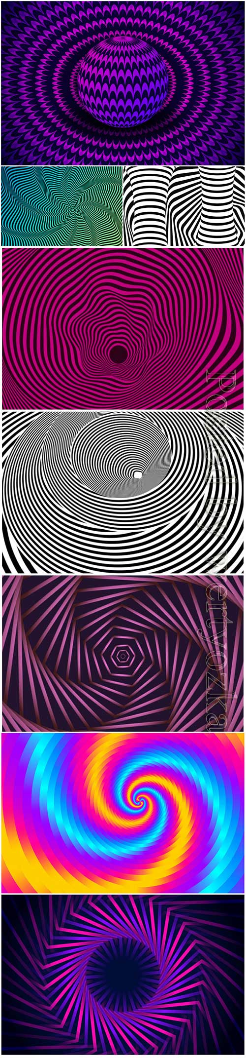 Psychedelic optical illusion vector background # 10