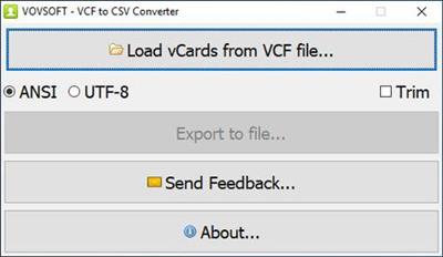 VovSoft VCF to CSV Converter 2.5