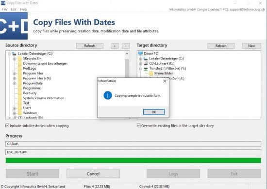 Infonautics Copy Files With Dates v1.12