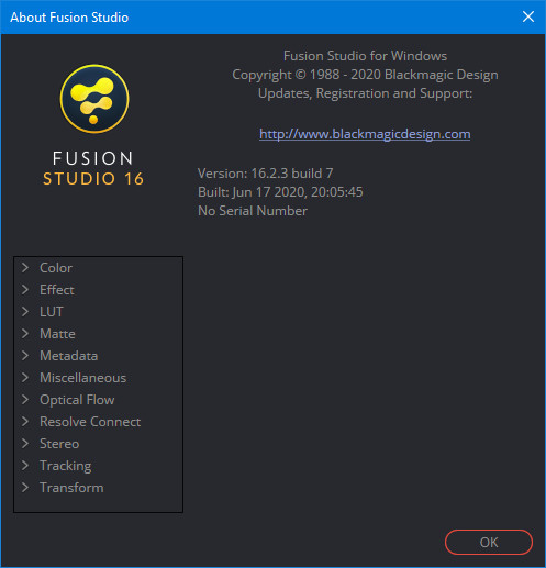 Blackmagic Design Fusion Studio 16.2.3 Build 7