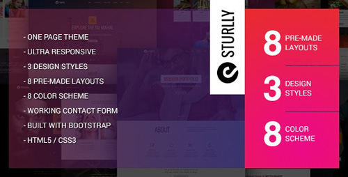ThemeForest - Sturlly v1.6 - Responsive One Page Multipurpose Template - 10019456