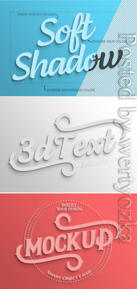 Simple White 3D Text Effect Mockup
