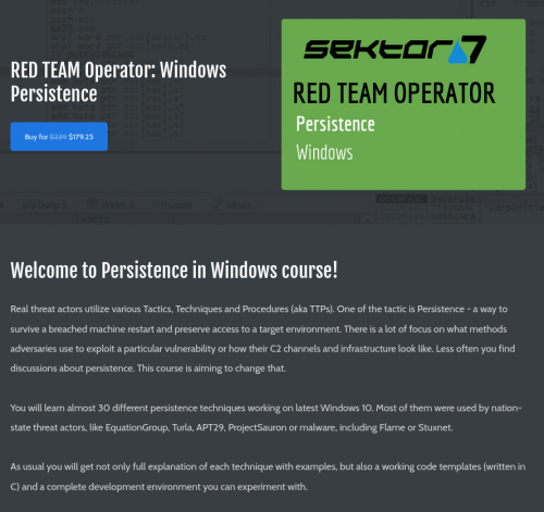 Sektor7 - RED TEAM Operator Windows Persistence