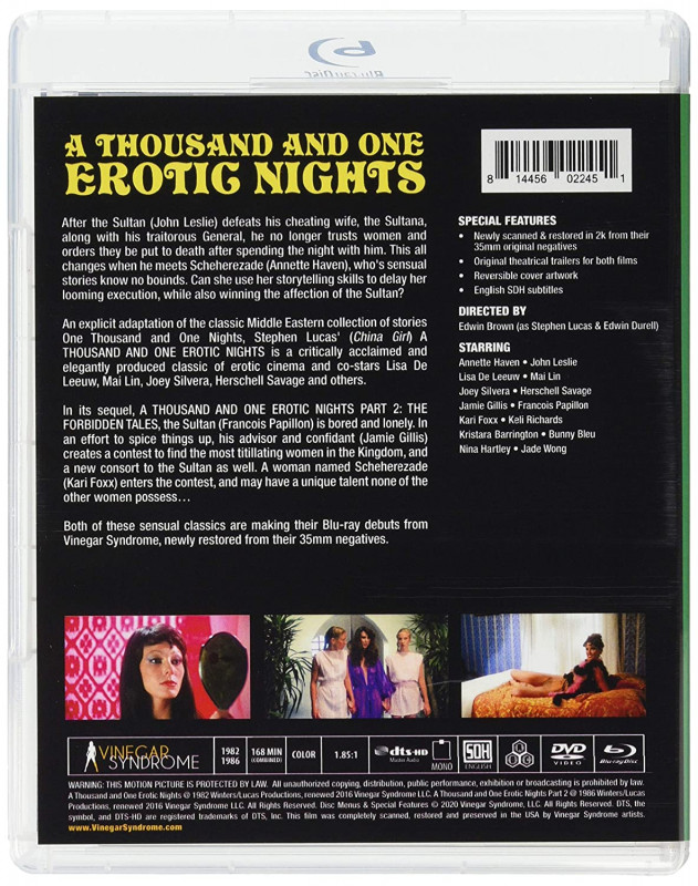 A Thousand And One Erotic Nights 1 & 2 /      1 & 2 (Edwin Brown., Vinegar Syndrome) [1982/88 ., Feature Classic Straight, BluRay, 1080p](AAnnette Haven, John Leslie, Lisa De Leeuw, Herschel Savage, Joey Silvera, Pa
