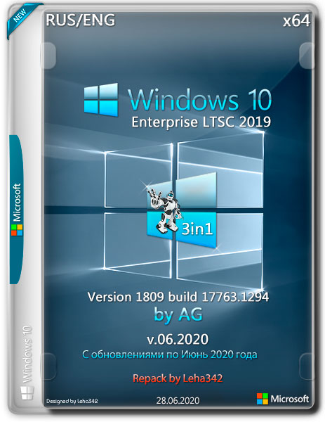 Windows 10 Enterprise LTSC x64 17763.1294 by AG v.06.2020 (RUS/ENG/Repack)