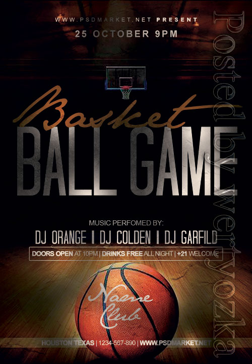 Basketball game - Premium flyer psd template