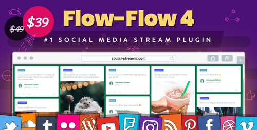 CodeCanyon - Flow-Flow v4.6.1 - Facebook Instagram Twitter Feed - WordPress Social Stream & Grid Gallery Plugin - 9319434