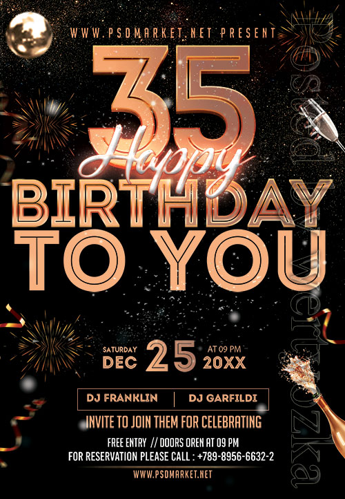 Birthday to you - Premium flyer psd template