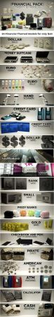 3D Financial Pack for Cinema 4D R12 + Textures