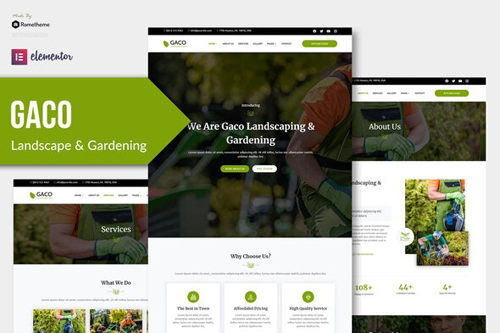 ThemeForest - Gaco v1.0 - Landscape & Gardening Elementor Template Kit - 27291203