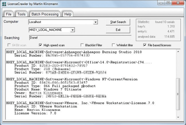 LicenseCrawler 2.3 Build 2485