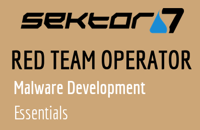 RED TEAM Operator Malware Development Essentials Course Sektor 7