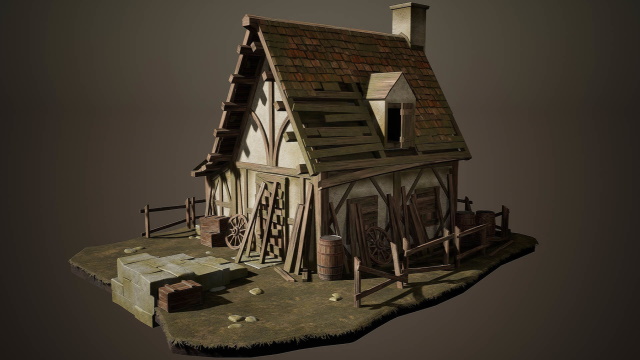 ArtStation - Creating a Realistic Cabin House for Game in Blender 2.81