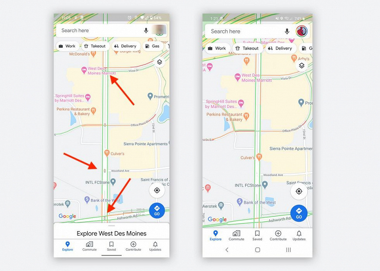 На Google Картах возникают светофоры