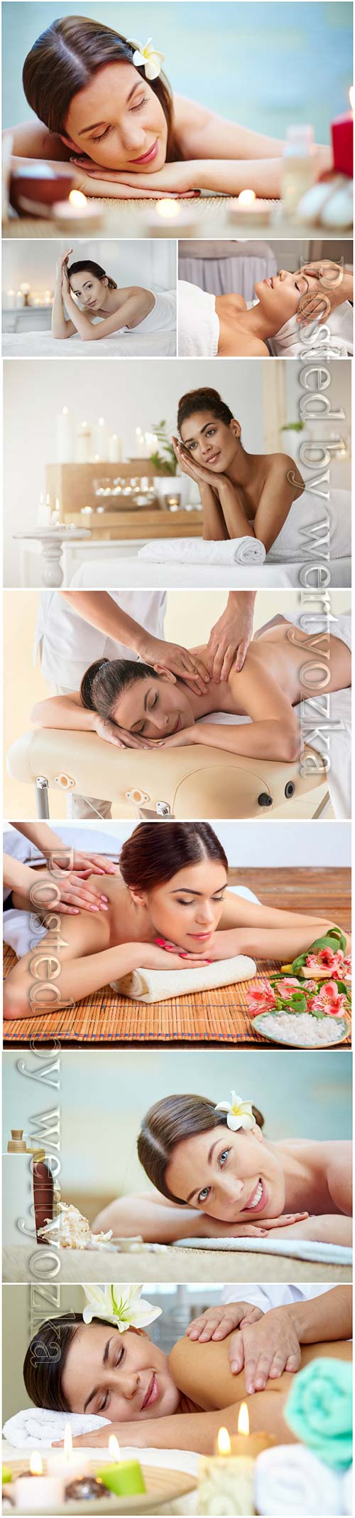 Beautiful girls in the spa salon, massage