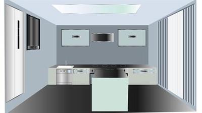 Kitchen interior design in illustrator and Photoshop (Update)
