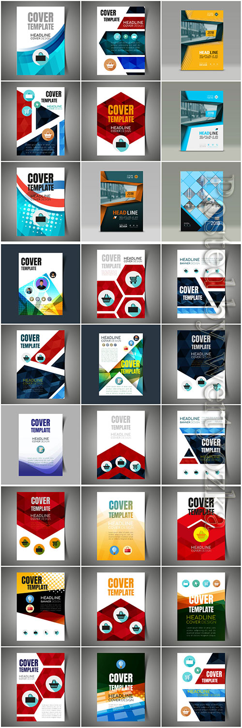 Brochures collection in vector, business name for company