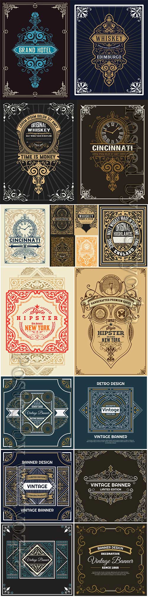Vintage labels in vector, ornaments and logos # 2