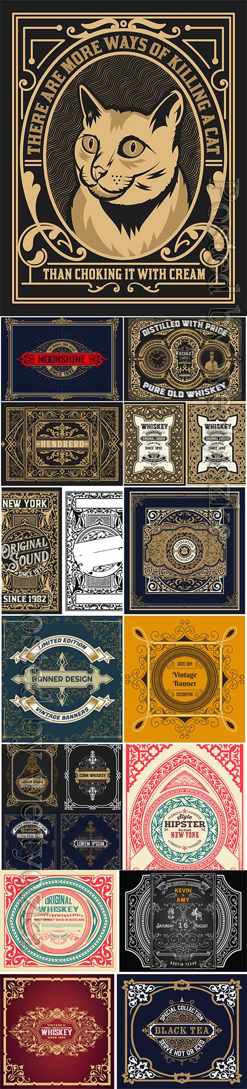Vintage labels in vector, ornaments and logos # 3