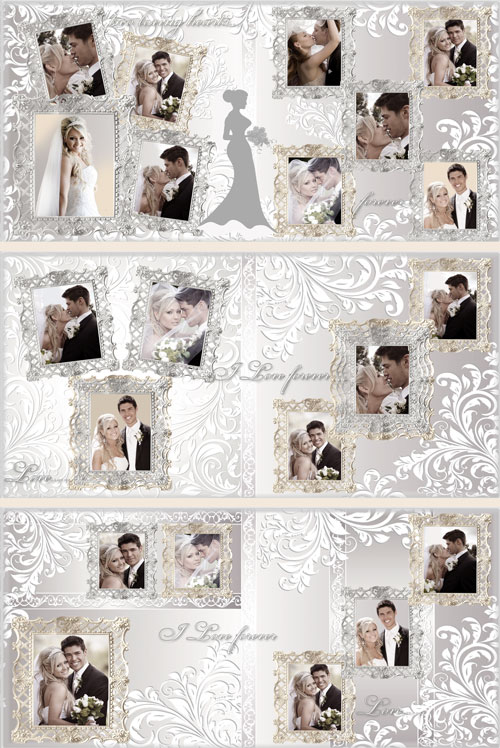 Beautiful wedding photo album with delicate design