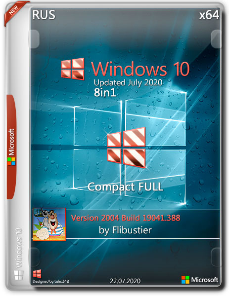 Windows 10 x64 8in1 v.2004.19041.388 Compact FULL by Flibustier (RUS/2020)
